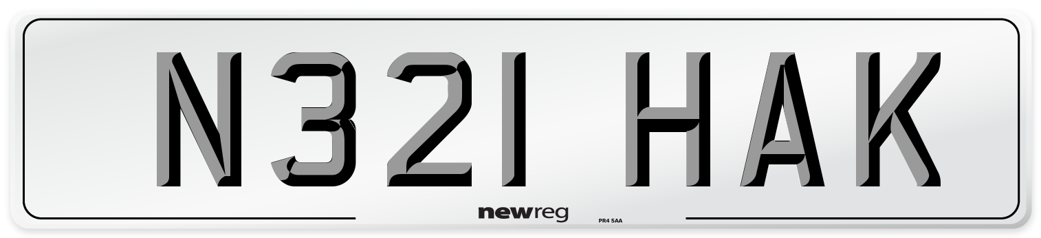 N321 HAK Number Plate from New Reg